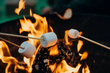 Marshmallows roasting over an open fire pit - How do smokeless fire pits work